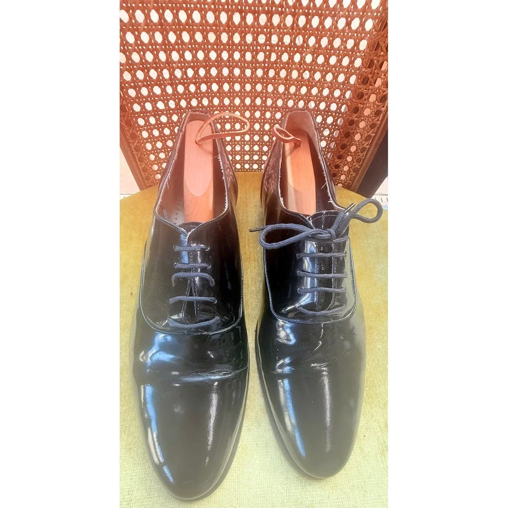 Giorgio Brutini Black Patent Leather Tuxedo Oxford Dress Shoes Men's 13D